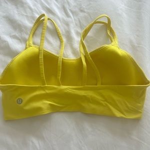 Lululemon yellow Like a Cloud Bra.  Worn once.  Excellent condition.  Size 8.